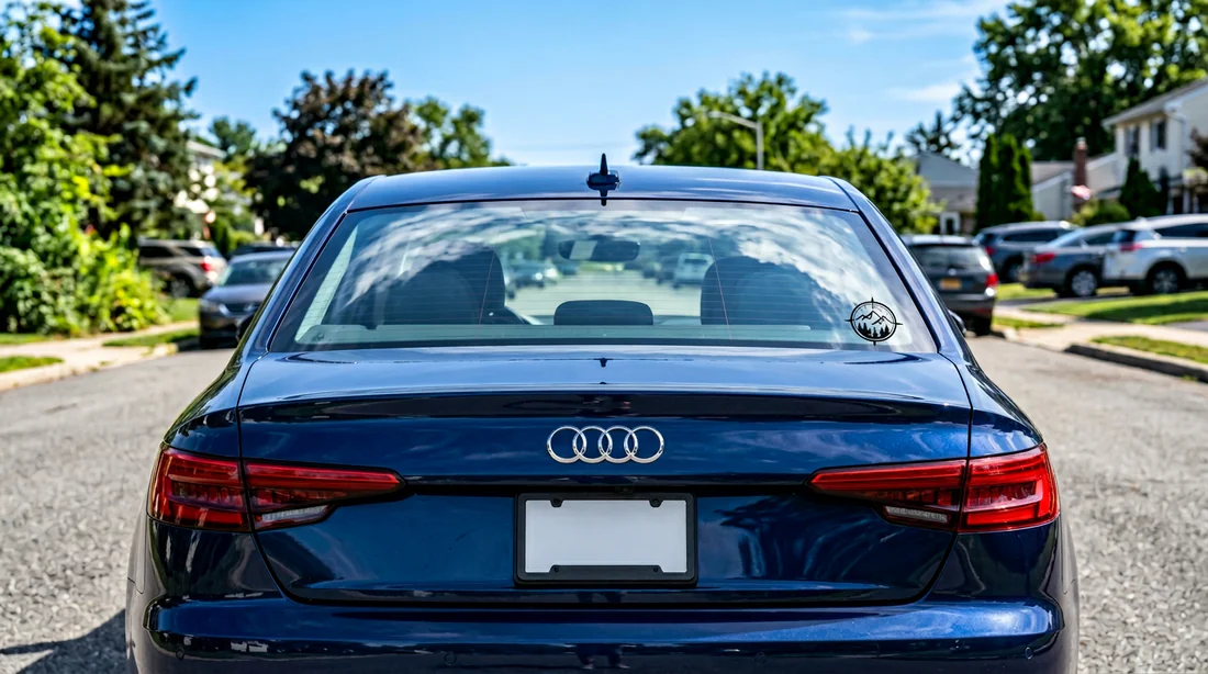 Emplacement légal et sécurisé pour un autocollant sur la lunette arrière d'une voiture.
