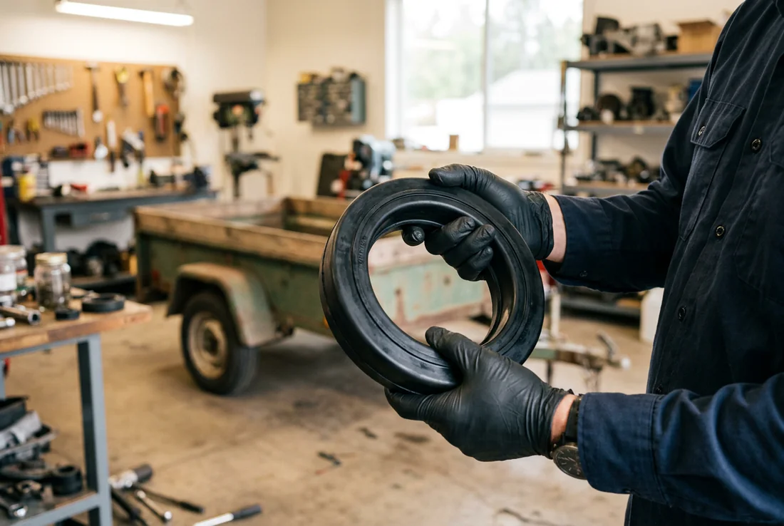 Technique de l'eau chaude pour ramollir le caoutchouc amortisseur avant montage