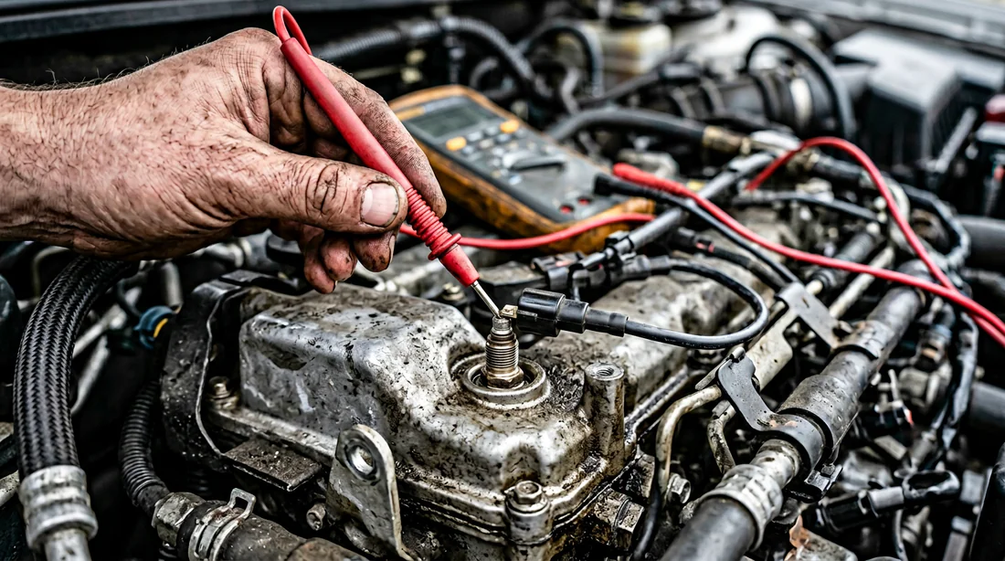 Contrôle de la résistance des bougies et du relais de préchauffage au multimètre